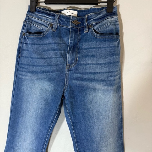 Kan Can Blue Denim High Rise Flare Jeans - Picture 5 of 7